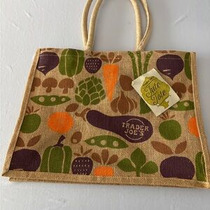 Trader Joe's Vibrant Jute Tote Bag Limited Edition